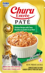Inaba Churu Entree Pate Chicken Recipe with Tuna Wet Cat Food, 3-oz pouch, case of 6