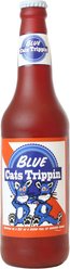 Silly Squeakers Beer Bottle Blue Cat Trippin Squeaky Dog Toy, Brown
