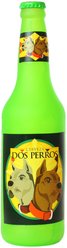 Silly Squeakers Beer Bottle Dos Perros Squeaky Dog Toy, Green