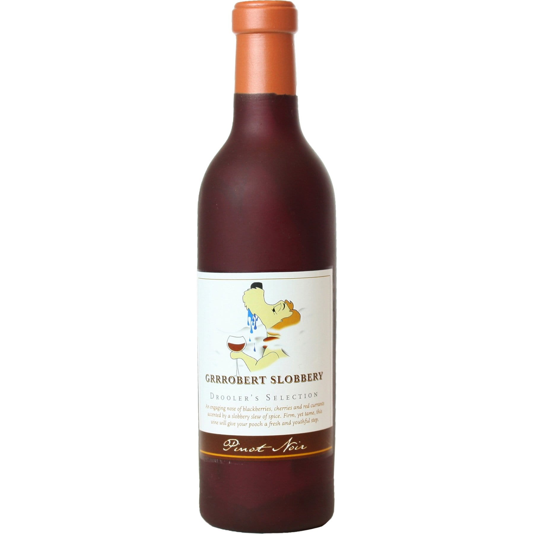 Silly Squeakers Wine Bottle Grrrobert Slobbery Squeaky Dog Toy, Brown