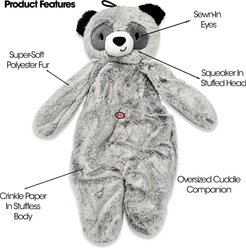 PetRageous Designs Ace Plush Raccoon Stuffless Body Dog Toy, 20-in slide 2 of 3