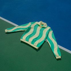 SUNBEAN Ziggy Cotton Human Quarter-Zip Sweatshirt, Butter Yellow/Fern Green, XX-Large