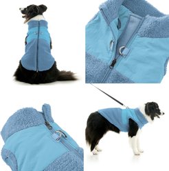 Gooby Zip Up Sherpa Dog Vest, Blue, Large slide 2 of 4