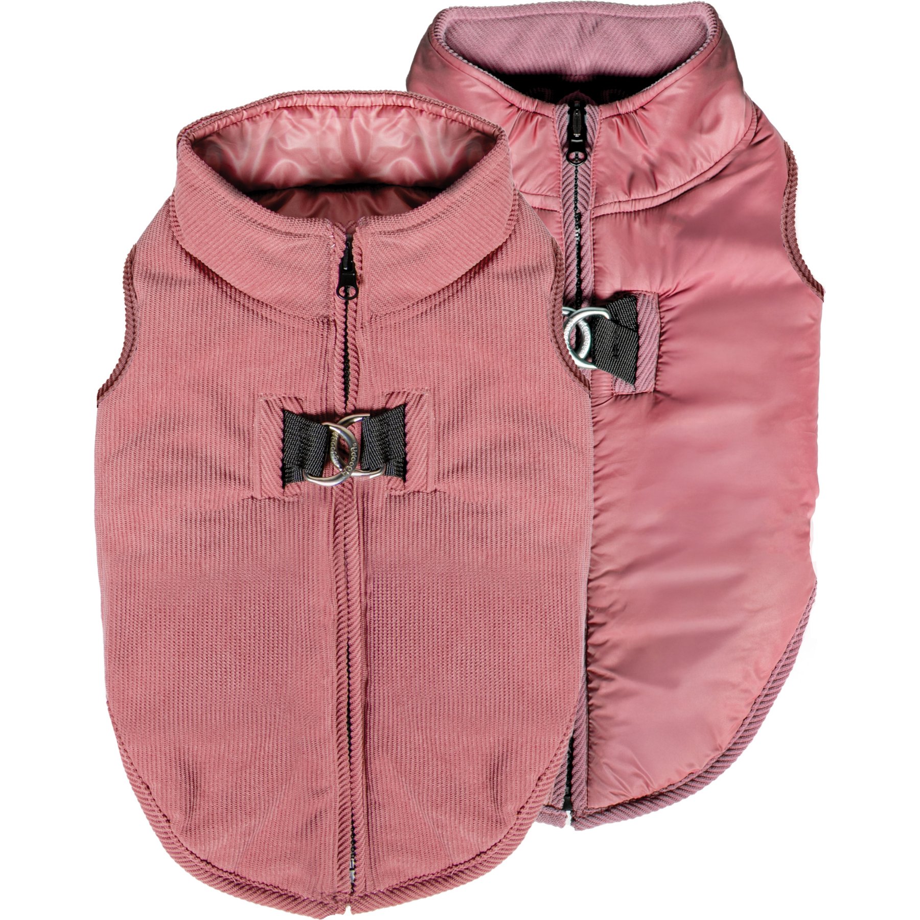 Gooby Corduroy Reversible Zip Up Vest, Wine, Medium