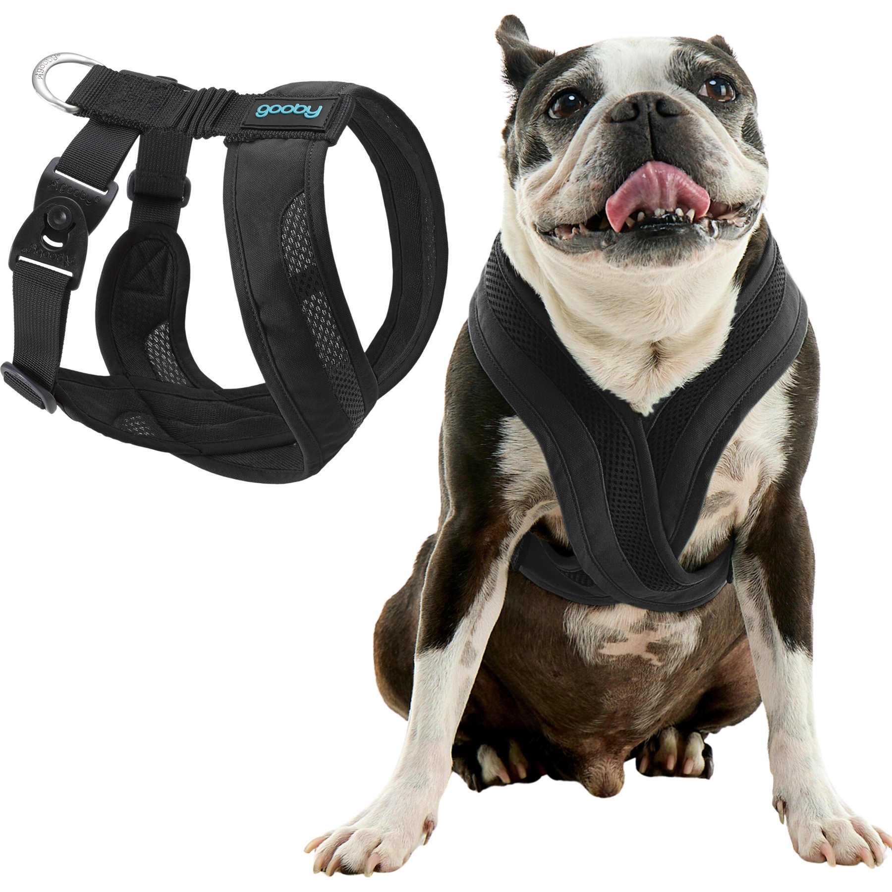 Gooby Escape Free Comfort X One Dog Harness, Black, Small: 13.75 to 17-in. chest