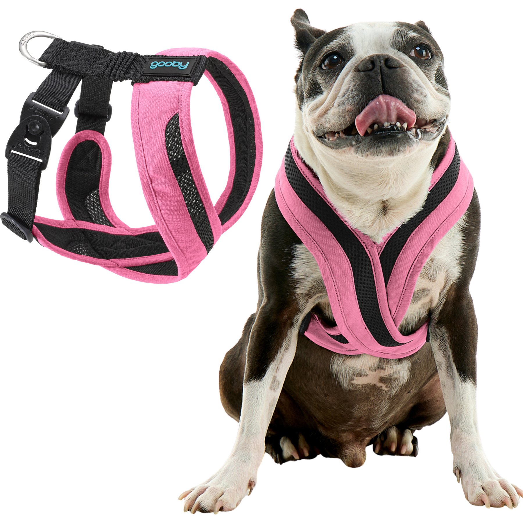 Gooby Escape Free Comfort X One Dog Harness, Flamingo Pink, Large: 19.25 to 22.75-in. chest