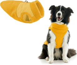 Gooby Zip Up Sherpa Dog Vest, Yellow, Medium