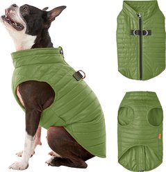 Gooby Puffer Dog Vest, Green, Medium
