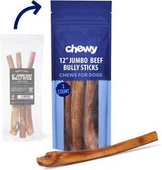 Chewy Made Jumbo Bully Stick 12" Dog Treats (FORMERLY BONES & CHEWS), 3 count