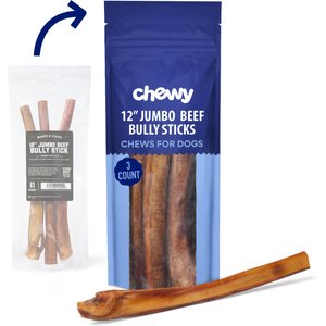Chewy Made Jumbo Bully Stick 12" Dog Treats (FORMERLY BONES & CHEWS), 3 count