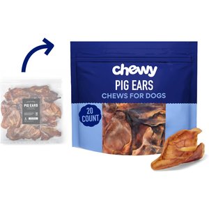 Chewy Made Pig Ear Chews Dog Treats (FORMERLY BONES & CHEWS), 20 count