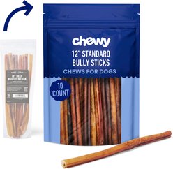 Chewy Made Standard Bully Stick 12" Dog Treats (FORMERLY BONES & CHEWS), 10 count