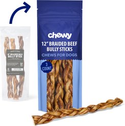 Chewy Made Braided Bully Stick 12" Dog Treats (FORMERLY BONES & CHEWS), 3 count