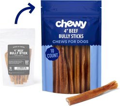 Chewy Made Standard Bully Stick 4" Dog Treats (FORMERLY BONES & CHEWS), 10 count
