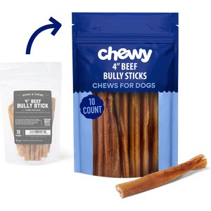Chewy Made Standard Bully Stick 4" Dog Treats (FORMERLY BONES & CHEWS), 10 count