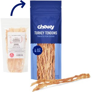 Chewy Made Turkey Tendon Dog Treats (FORMERLY BONES & CHEWS), 4-oz bag