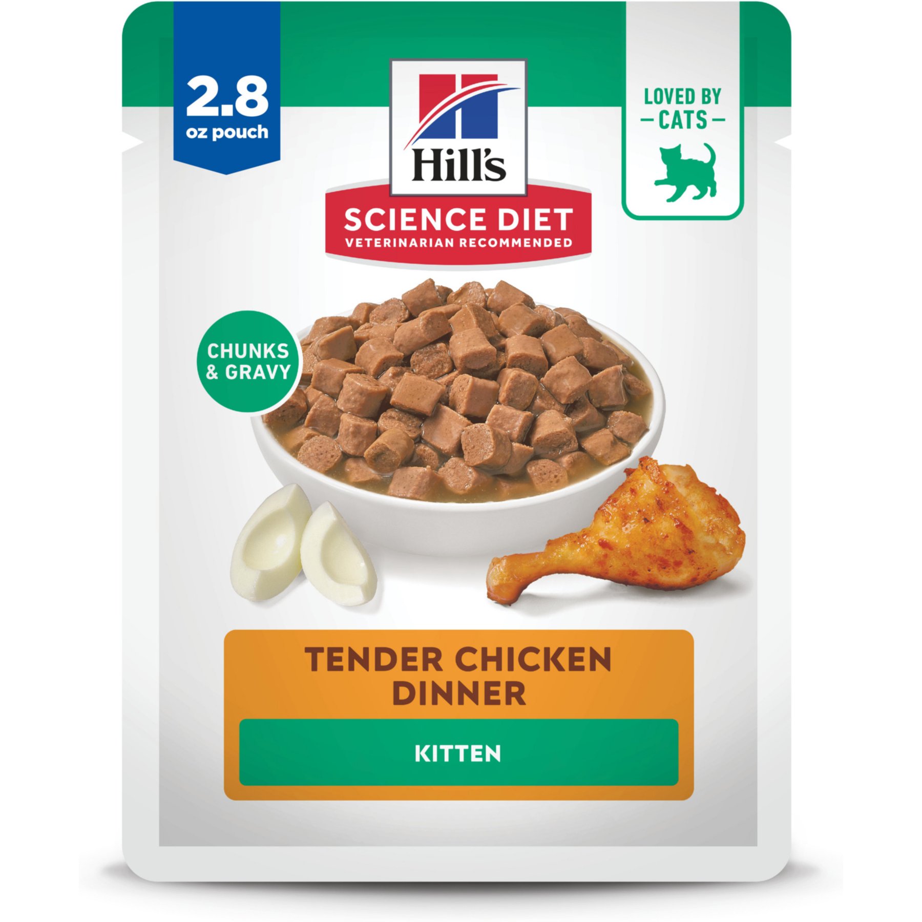 Hill's Science Diet Kitten Tender Chicken Recipe Cat Food, 2.8-oz pouch, case of 24