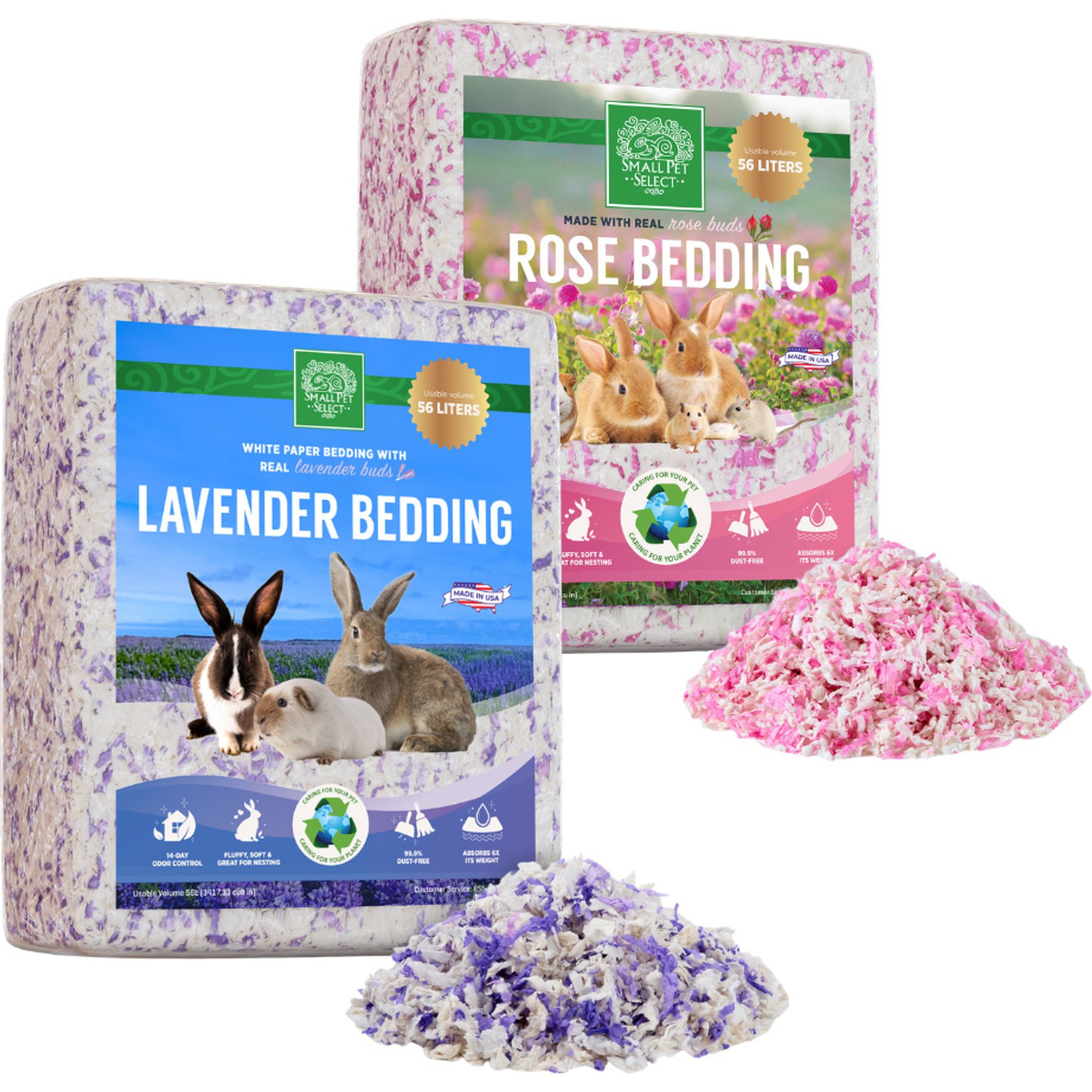Small Pet Select Floral Lavender & Rose Small Pet Bedding, 56-l bag, 2 count