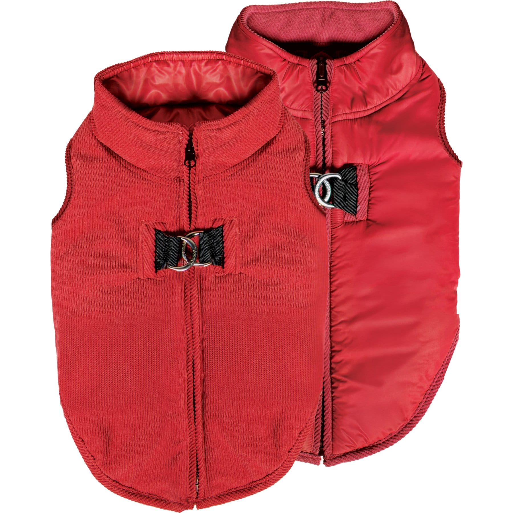 Gooby Corduroy Reversible Zip Up Vest, Red, XX-Large