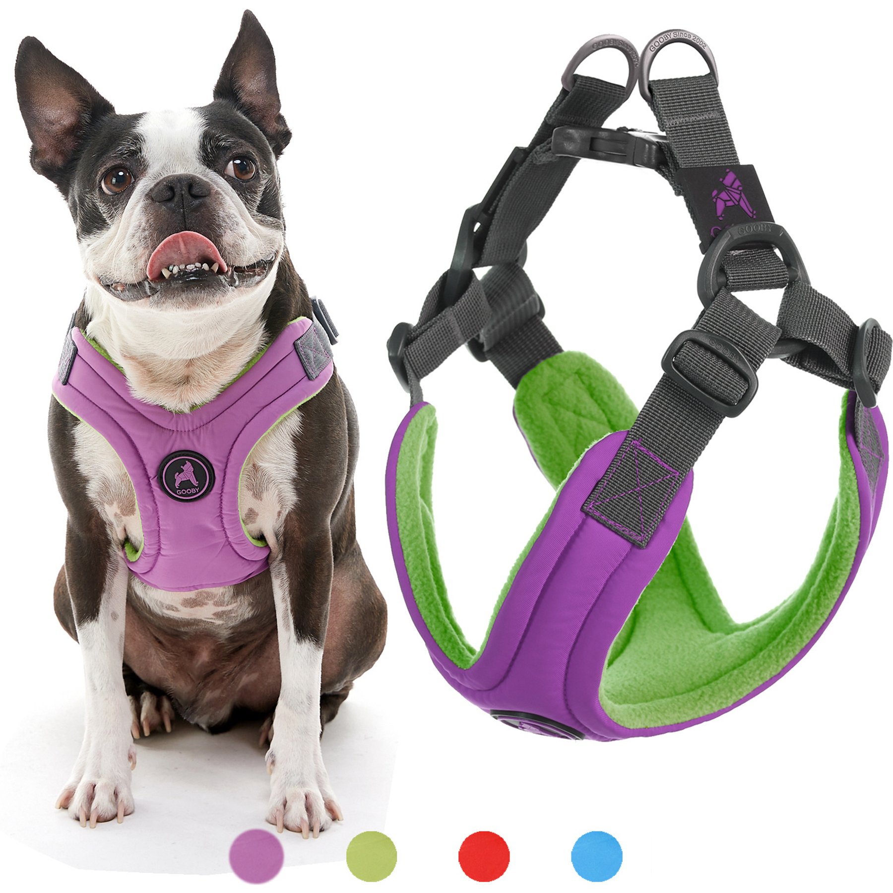 Gooby Escape Free Memory Foam Dog Harness, Purple, Small: 12.5 to 18.75-in. chest