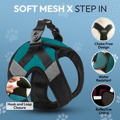 Gooby Soft Mesh X Step-In Dog Harness, Turquoise, Large: 19 to 23.5-in. chest slide 2 of 6