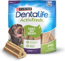 DentaLife ActivFresh Daily Oral Care Breath Control Adult Large Breed Dental Dog Treats, 21 count