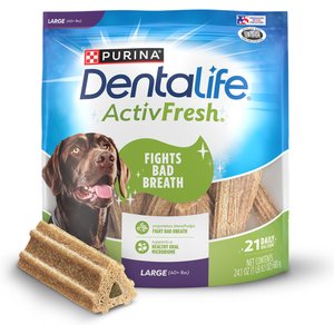 DentaLife ActivFresh Daily Oral Care Breath Control Adult Large Breed Dental Dog Treats, 21 count