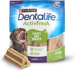 DentaLife ActivFresh Daily Oral Care Breath Control Adult Large Breed Dental Dog Treats, 21 count
