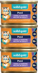 Solid Gold Flavorful Feast Real Tuna & Sardine Grain-Free Gravy Pate Wet Cat Food, 3-oz can, case of 3
