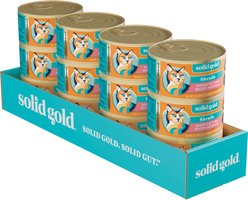Solid Gold Five Oceans Shrimp & Tuna Grain-Free Shreds in Gravy Wet Cat Food, 3-oz, case of 12
