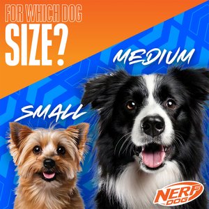 Nerf Dog Translucent TPR 3-Part Spike LED & Squeak Dog Ball Toy, Blue/Green, 3.3-in