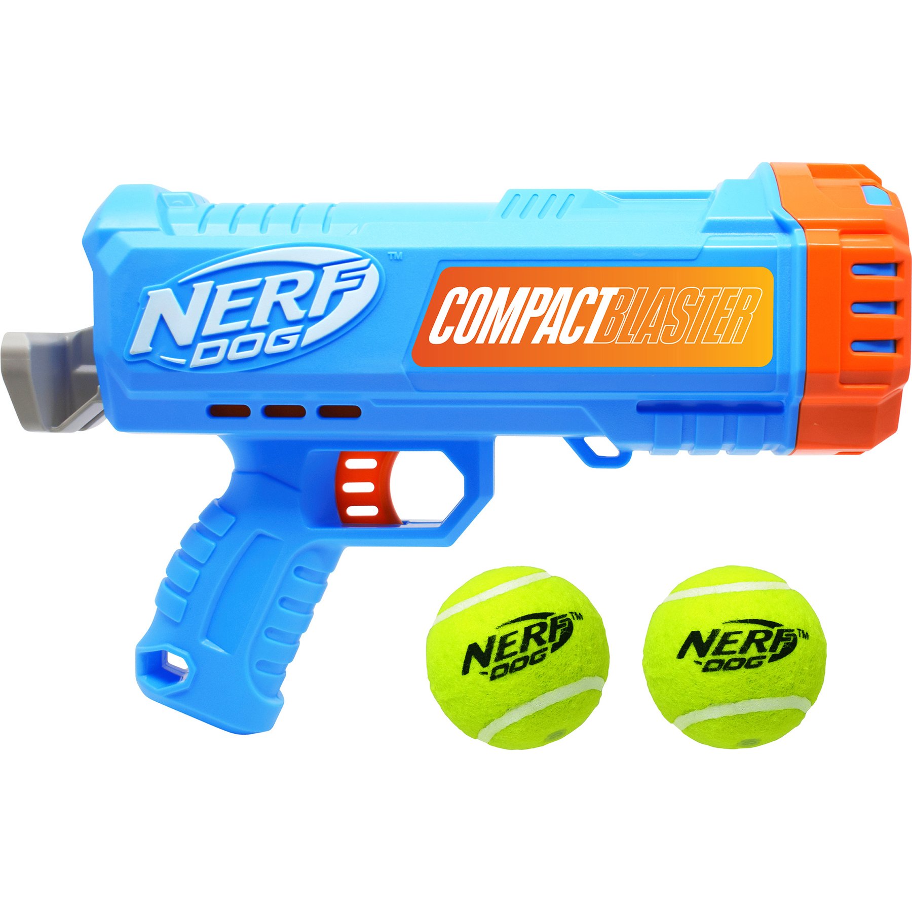 Nerf Dog Gift Set Card Compact Blaster & 2.5-in Non-Squeak Tennis Ball Dog Launchers Toy, Light Blue/Orange/Gray/Yellow, 12-in, 2 count Nerf Dog Gift Set Card Compact Blaster & 2.5-in Non-Squeak Tennis Ball Dog Launchers Toy, Light Blue/Orange/Gray/Yellow, 12-in, 2 count