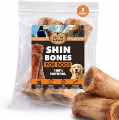 Brutus & Barnaby 100% USA Beef High Protein Long-Lasting 5 to 6-in Shin Bone Dog Chews, 2 count