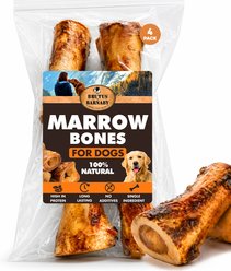 Brutus & Barnaby 100% Beef All-Natural Long-Lasting 5 to 6-in Marrow Bone Dog Chews, 4 count