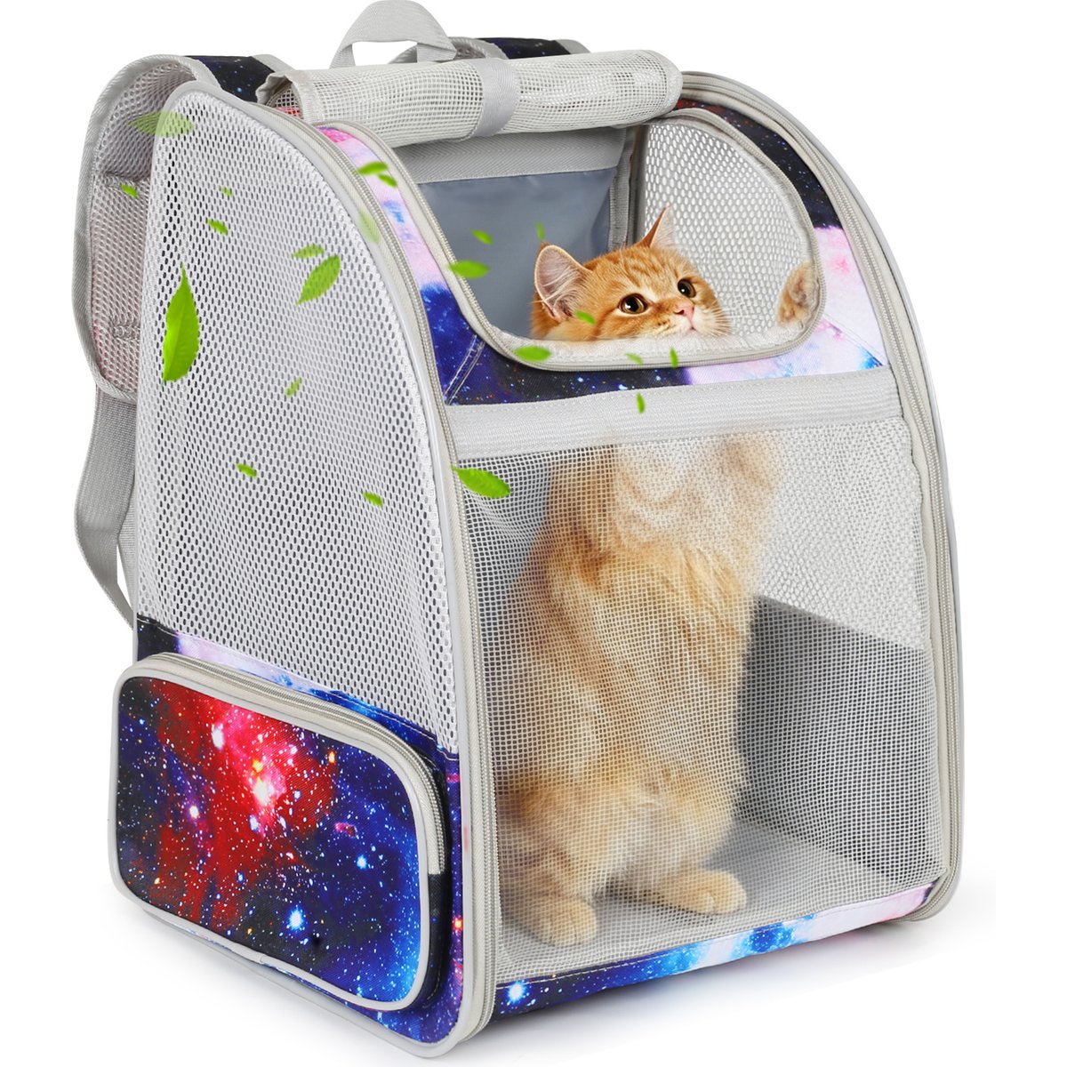 LAIRIES Printed Dog & Cat Carrier Backpack, Starry Blue