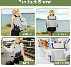 LAIRIES Curved Back Expandable Dog & Cat Carrier Backpack, Black slide 2 of 7