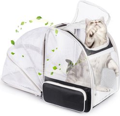 LAIRIES Curved Back Expandable Dog & Cat Carrier Backpack, Black slide 1 of 7