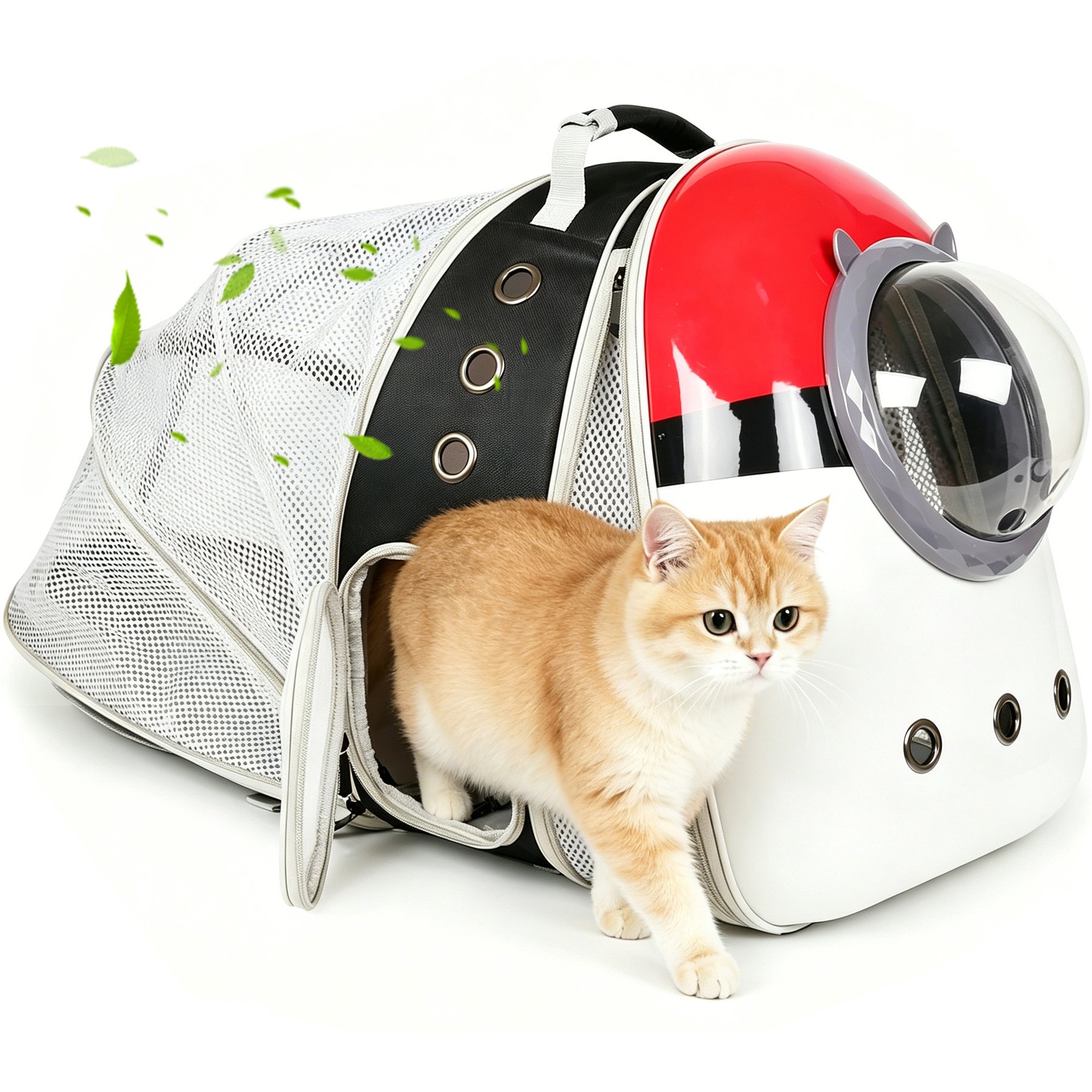 LAIRIES Themed Curved Front & Back Expandable Cat Carrier Backpack