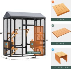 TIMHAKA 72-in Catio Outdoor Cat Enclosure, Black & Yellow slide 2 of 7