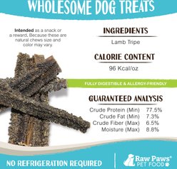 Raw Paws Green Lamb Tripe Sticks 6-in Hard Dog Chew, 25 count slide 2 of 7