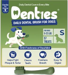 Denties Mint, Chicken & Beef Recipe Dental Chew Dog Treats, Tiny/Small, 57 count
