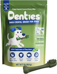 Denties Mint, Chicken & Beef Recipe Dental Chew Dog Treats, Regular/Medium, 30 count