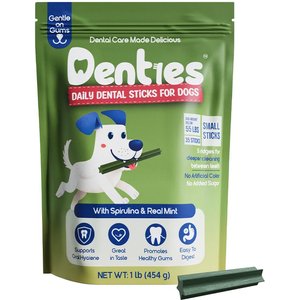 Denties Chicken, Spirulina & Mint Recipe Dental Sticks Dog Treats, Small, 35 count