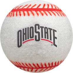 Littlearth NCAA Tough Chewer Baseball Dog Toy, Ohio State Buckeyes