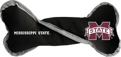Littlearth NCAA Tug Bone with Squeaker Dog Toy, Mississippi State Bulldogs