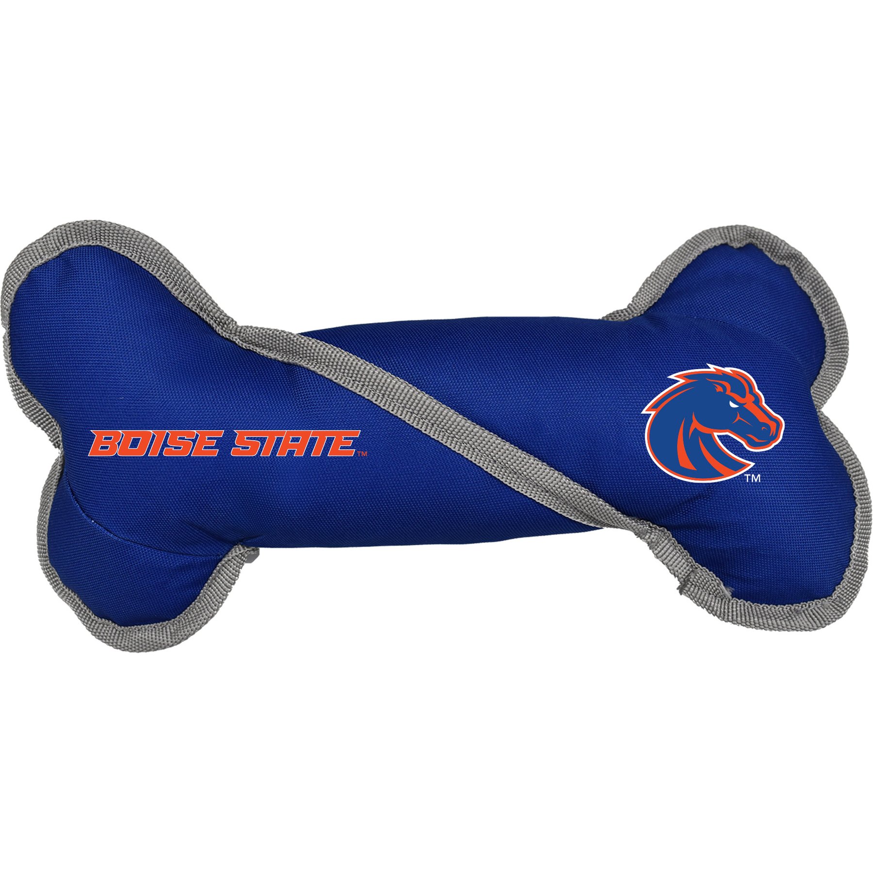 Littlearth NCAA Tug Bone with Squeaker Dog Toy, Boise State Broncos