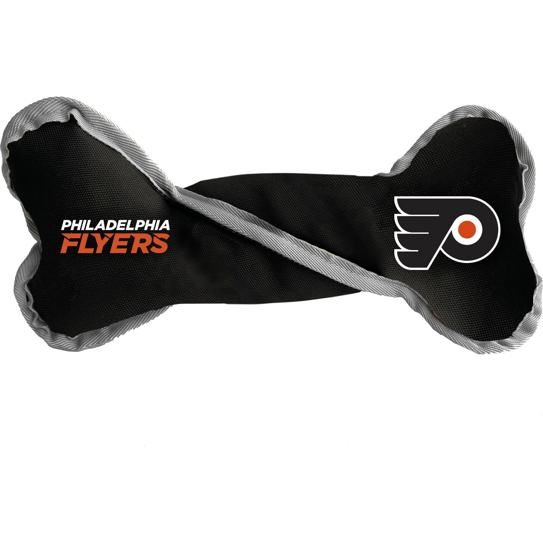 Littlearth NHL Tug Bone with Squeaker Dog Toy, Philadelphia Flyers