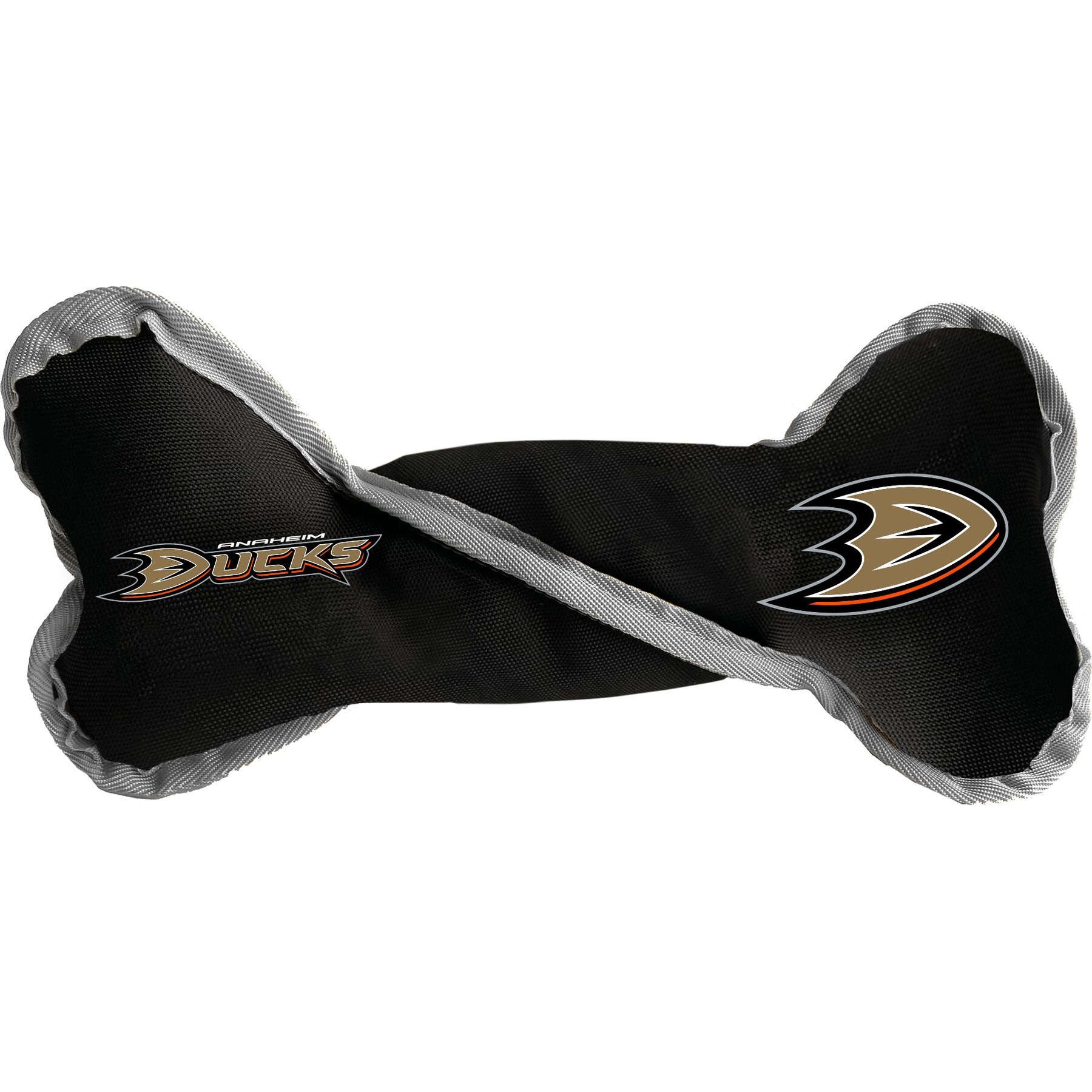 Littlearth NHL Tug Bone with Squeaker Dog Toy, Anaheim Ducks