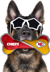 Littlearth NFL Tug Bone with Squeaker Dog Toy, Kansas City Chiefs slide 2 of 2
