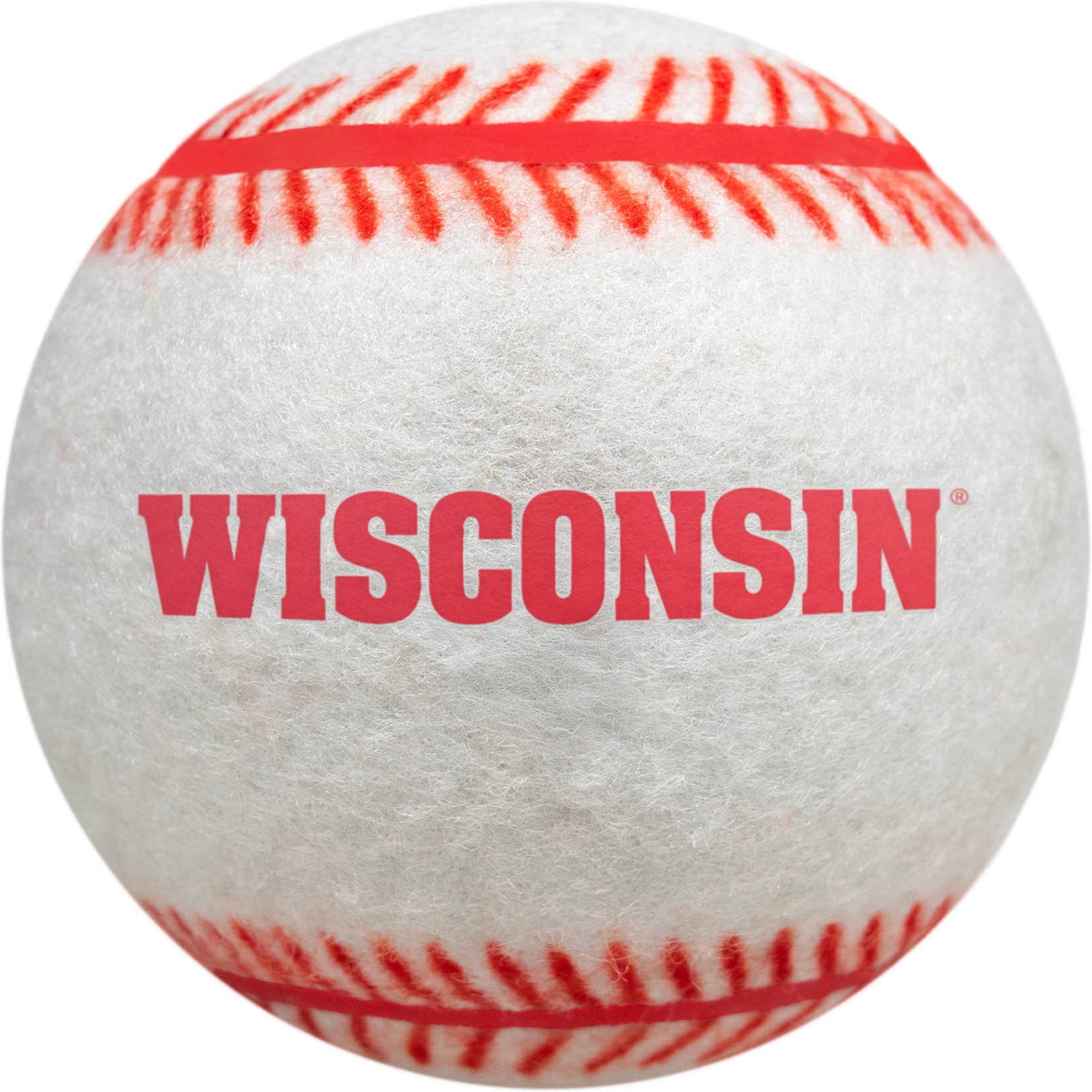 Littlearth NCAA Tough Chewer Baseball Dog Toy, Wisconsin Badgers